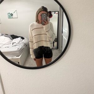 Marshalls Cream and Brown Striped Sweater